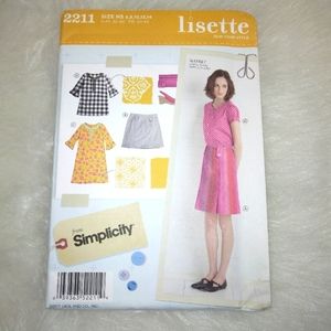 SIMPLICITY 2211 Sz 6-14 Lisette Sew Your Style Market Dress Tunic Skirt Blouse